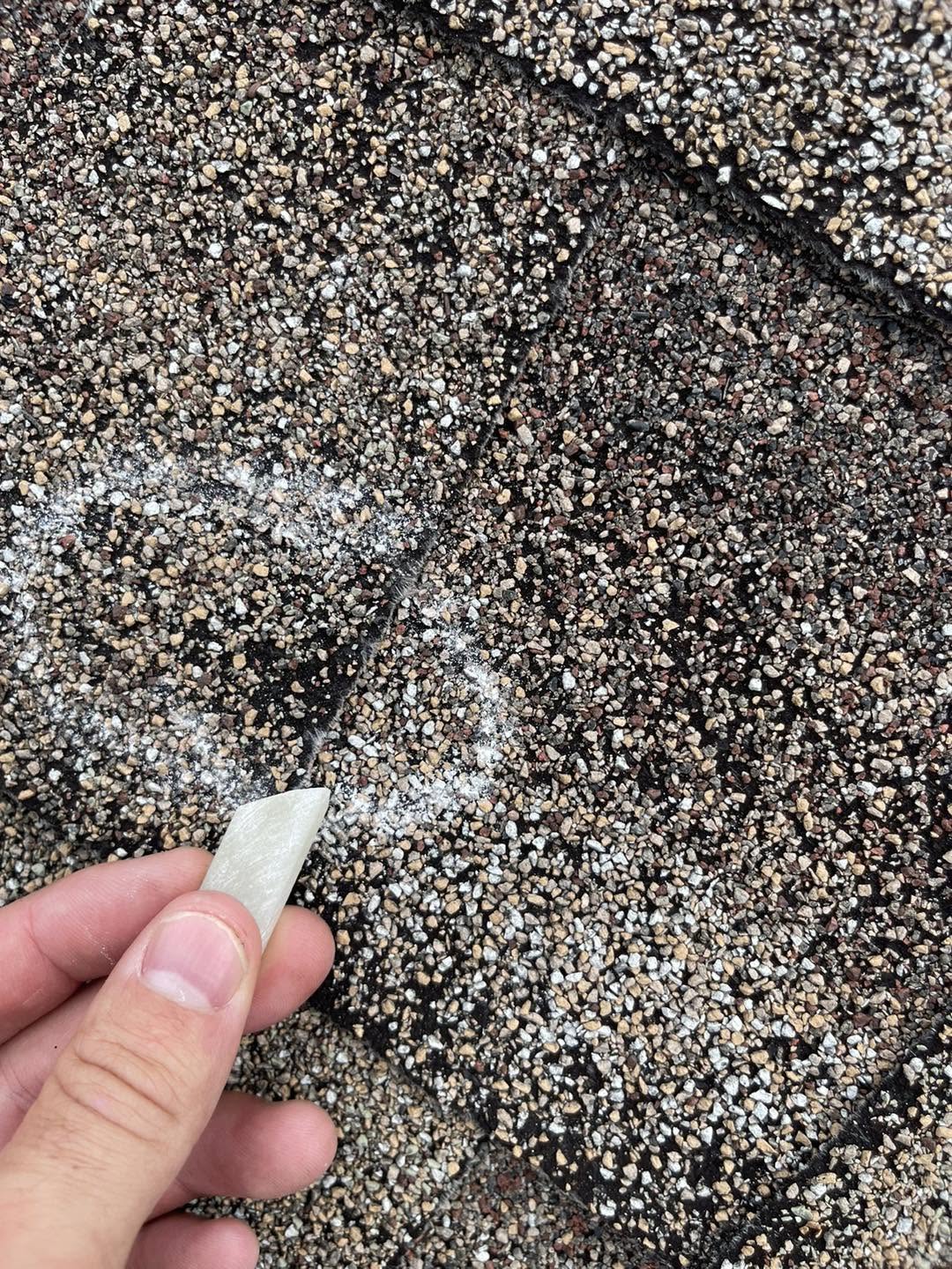 Hail-damaged shingle identified during an Elite-Pro roof inspection